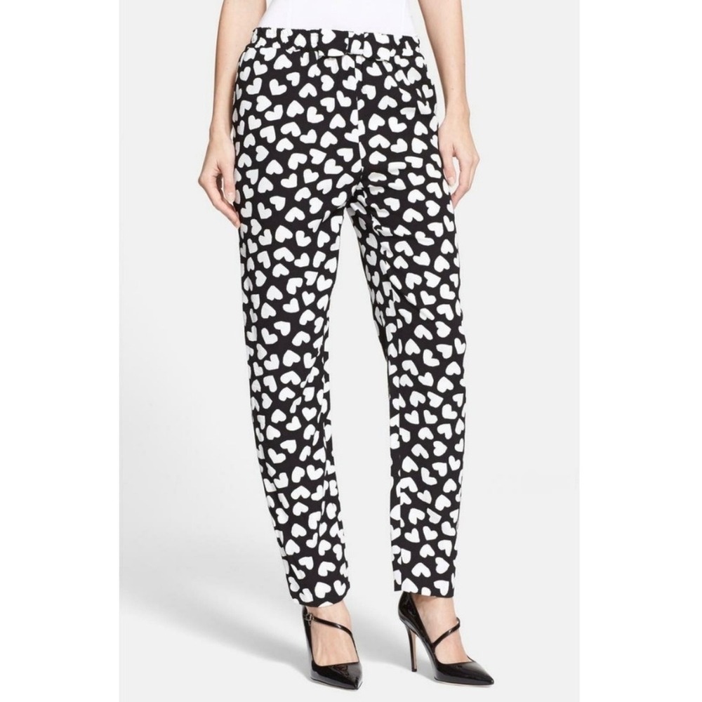 Kate Spade Ria Dancing Hearts Black & White Pants